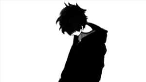 Gådefuld sort-hvid anime scene — Sort anime Wallpapers