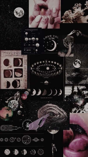 Sort collage — Galakse måne Wallpapers