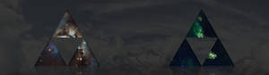 Galakse triforce symbol dual screen wallpaper — 32:9 Wallpapers
