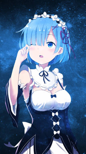 Galaxy-telefonbaggrund med Rem fra Re:Zero — Galaxy telefon Wallpapers