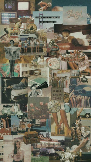 Gamle ting æstetisk collage — Retro æstetik Wallpapers