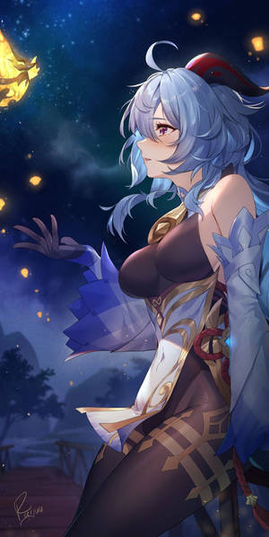 Ganya med Sommerfugl Genshin Impact Telefon — Genshin Impact telefon Wallpapers