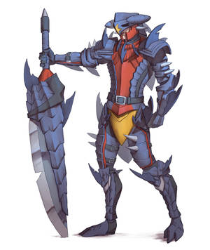 Garchomp mandlig rustning tapet — Galaxy Z Fold 6 Wallpapers