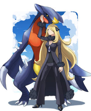 Garchomp og Cynthia fanart tapet — Galaxy Z Fold 5 Wallpapers