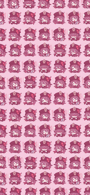Genshin Impact Hu Tao lyserødt mønster tapet — iPhone 12 mini Wallpapers