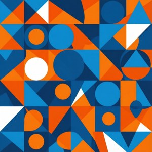 Geometrisk mønster med trekanter og cirkler i Eventbrite-farver med integreret logo. — Pixel Watch 3 Wallpapers