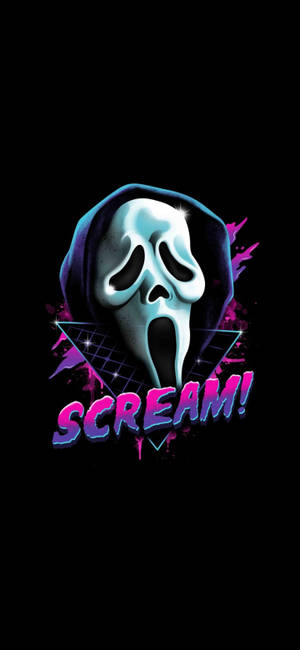 Ghostface Scream retro kunst-baggrund — Pixel 9 Pro Wallpapers