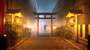 Ghostwire Tokyo Gul Baggrund — Ghostwire Tokyo Wallpapers