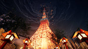 Ghostwire Tokyo svirvende skyer baggrund — Ghostwire Tokyo Wallpapers