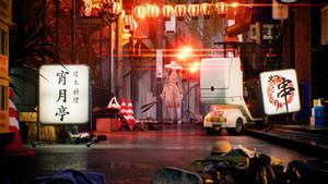 Ghostwire Tokyo Kuchisake Gader Baggrund — Ghostwire Tokyo Wallpapers