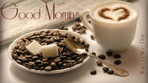 Godmorgen Kaffekærlighed — God morgen min elskede Wallpapers