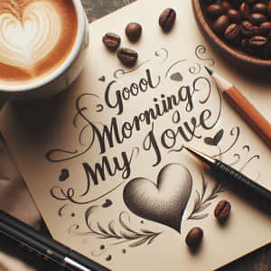 Godmorgen min skat kaffekunst og kalligrafi — God morgen min elskede Wallpapers