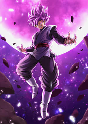 Goku Black i Super Saiyan Rosé-form klar til kamp — Goku Black Wallpapers