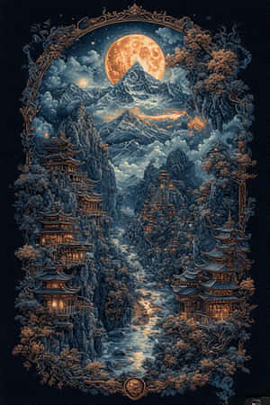 Tibet, nattescene, gotisk, surrealistisk, digital kunst — iPhone 4 Wallpapers