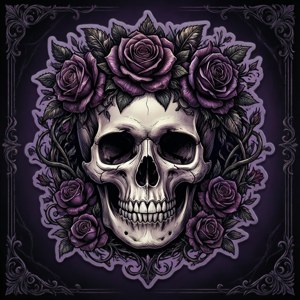 Mørk æstetisk kranieklistermærke med blomster og slyngplanter. — Pixel Watch 4 Wallpapers