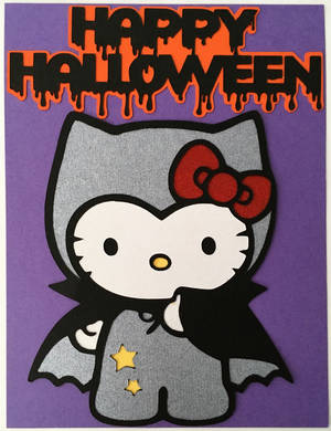 Grå flagermus Hello Kitty Halloween tapet — Hello Kitty Halloween Wallpapers