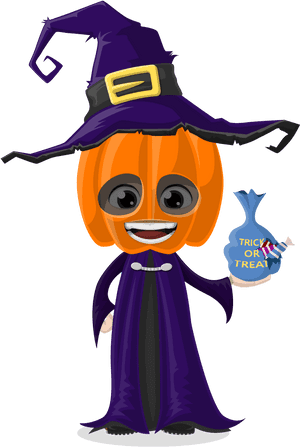 Græskarheks tegneserie Halloween — Sødt halloween Wallpapers