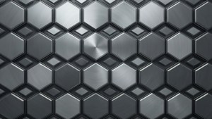 Geometrisk sekskantmønster i metallisk grå — Grå æstetik Wallpapers