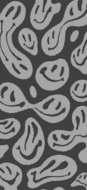 Gråtone forvrænget smiley trippy æstetik