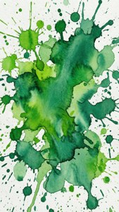 Abstrakt grøn akvarel stænk baggrund.