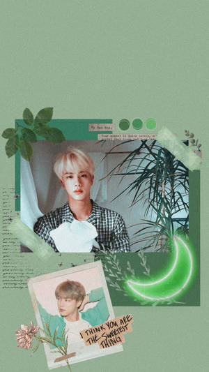 Grøn BTS æstetik Jin — Bts æstetik Wallpapers