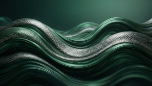Elegante abstrakte bølger i Slytherin-farver. — Slytherin æstetik Wallpapers
