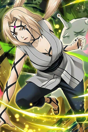 Grønt-tematiseret Tsunade — Grøn æstetik Wallpapers