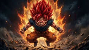 Goku som Super Saiyan Gud med rød aura. — Goku Wallpapers