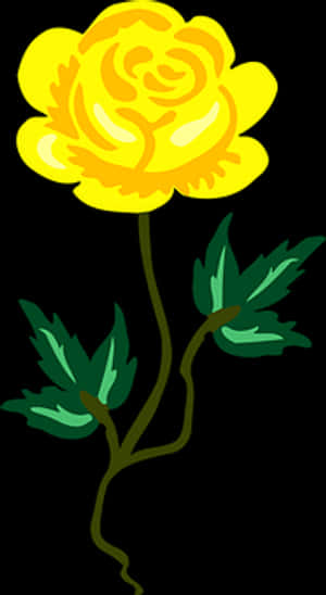 Gul blomsterillustration