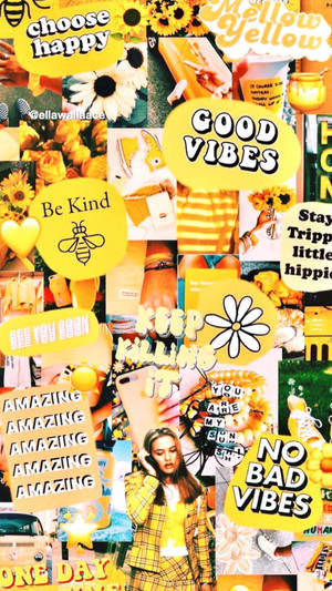 Gul collage Tumblr æstetik tapet