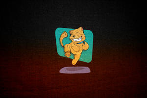 Gul hoppende glad kat tapet — 3:2 Wallpapers