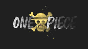 One Piece Skrivebordsbaggrund med guldkranie-logo