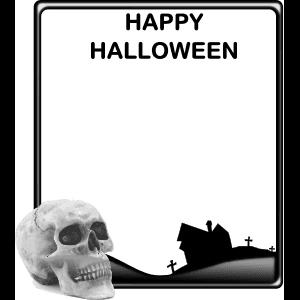 Halloween hilsen kranium og silhuet