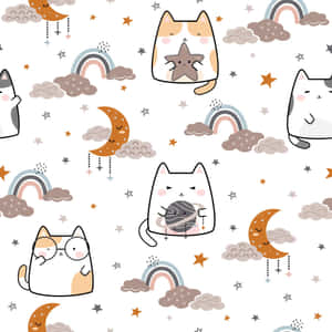 Nuttet katte mønster — Sød kat GIF Wallpapers