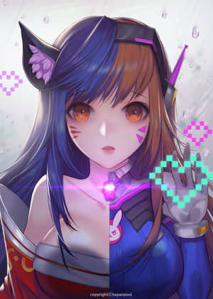 Fan Art DVA Pixel Hjerte wallpaper — Oppo Pad 6 Wallpapers