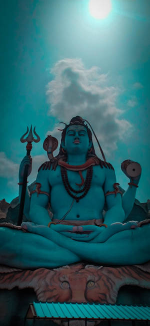 Har Har Mahadev Blå Statue — Galaxy S25 Edge Wallpapers