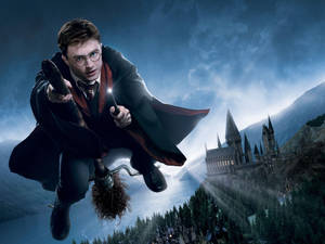 Harry med tryllestav Harry Potter Laptop — Æstetisk Harry Potter Wallpapers