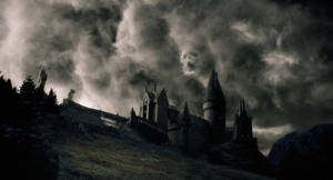 Harry Potter Sort/Hvid Hogwarts Æstetik