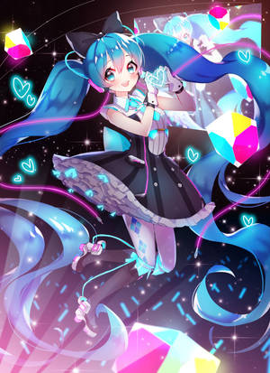 Smuk HD-fanart af Hatsune Miku-baggrund — OnePlus Pad 3 Wallpapers