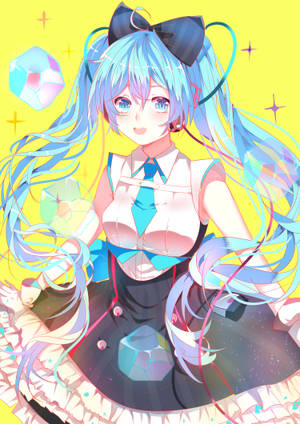 Smukt HD anime-kunstværk Hatsune Miku tapet — Oppo Pad 6 Wallpapers