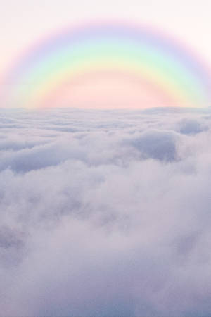 Hav af skyer med pastelregnbue baggrundsbillede — Pastel regnbue Wallpapers