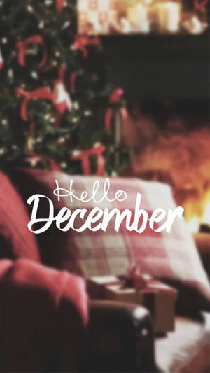 Hej December Over Sløret Lyserød Pude — Hyggelig julestemning Wallpapers