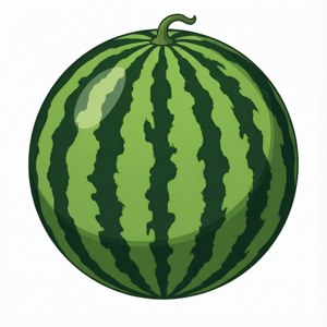 Simpel hel vandmelon på hvid baggrund, clipart-stil. — Tecno Phantom V Flip2 Wallpapers