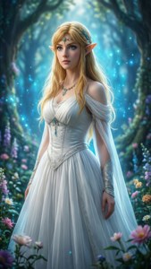 Zelda badet i helligt lys i en mystisk skov — iPhone 8 Plus Wallpapers
