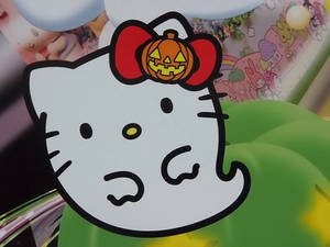 Hello Kitty Halloween Hvidt Spøgelse baggrundsbillede — Hello Kitty Halloween Wallpapers