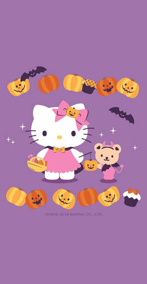 Hello Kitty Halloween Lilla Grafik tapet — Hello Kitty Halloween Wallpapers