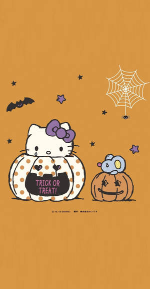 Hello Kitty Halloween Sød Kunst baggrundsbillede — Hello Kitty Halloween Wallpapers