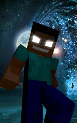 Herobrine Fuldmåne Kunst — Galaxy Tab Active Wallpapers
