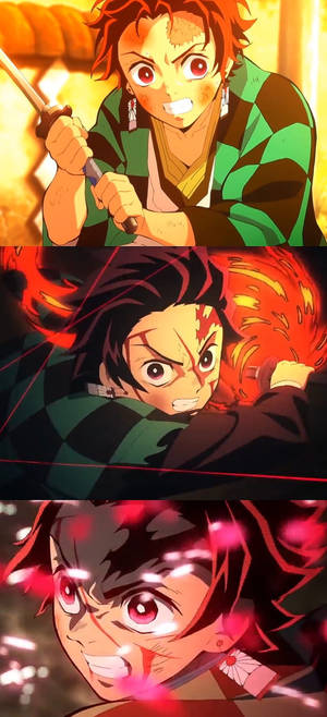 Hinokami Kagura collage tapet — iPhone 17 Wallpapers