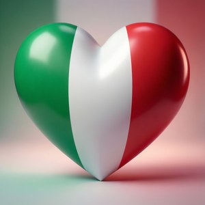 Italiensk flag formet som et hjerte, romantisk. — Tecno Phantom V Flip2 Wallpapers